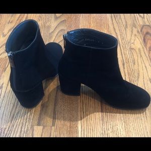 Stuart Weitzman Bacari Black Suede Ankle Bootie